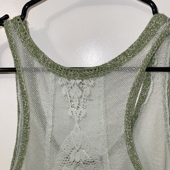 Free People Women's Size S Light Green Tank Top Lace Crochet - Picture 9 of 12